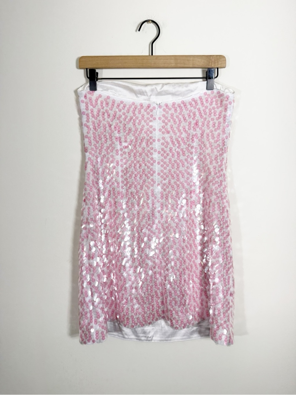 Susana Monaco Dot Sequin Strapless Tube Mini Dress Ballet Pink Small - Picture 3 of 5